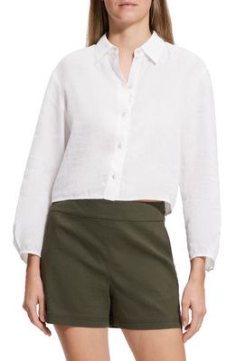 Theory Relaxed Fit Linen Shirt in White