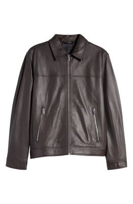 Theory Rhett Point Leather Jacket in Mink