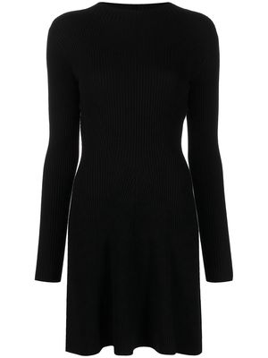 Theory ribbed merino wool-blend dress - Black