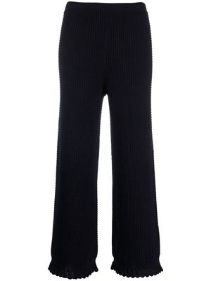Theory ribbed wide-leg trousers - Blue