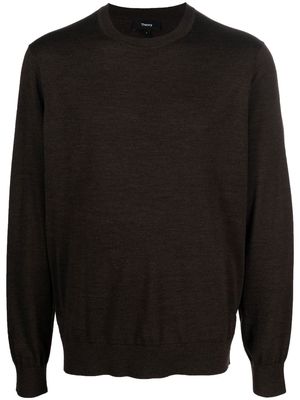 Theory round-neck knit jumper - Brown