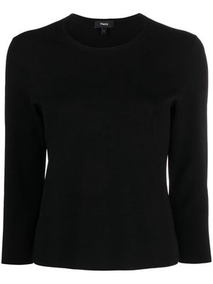 Theory round-neck knitted jumper - Black
