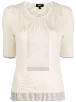 THEORY round-neck ribbed-knit top - Neutrals