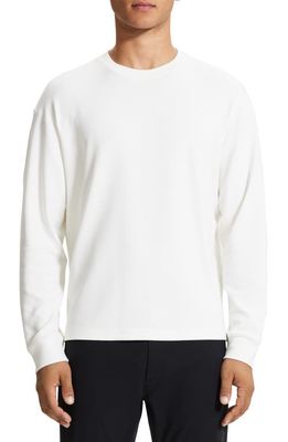 Theory Ryder Pima Cotton Blend Thermal T-Shirt in Ivory - C05