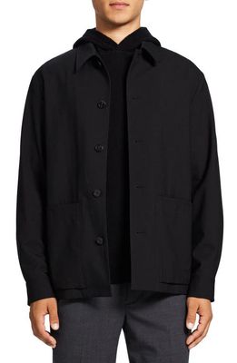 Theory Selk Wool Blend Chore Jacket in Black - 001