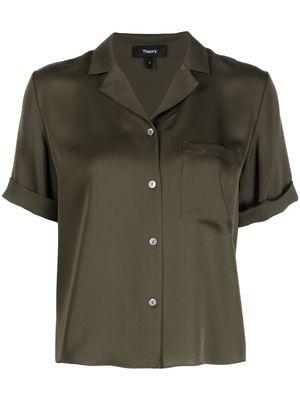 Theory short-sleeve silk shirt - Green