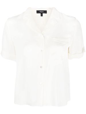 Theory short-sleeve silk shirt - White