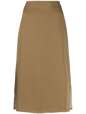 Theory side slit-detail mid skirt - Green