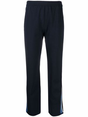 Theory side-stripe cropped trousers - Blue