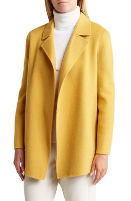 Theory Sileena New Divide 2 Wool & Cashmere Coat in Mustard Melange