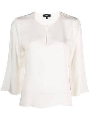 Theory silk split-neck blouse - White