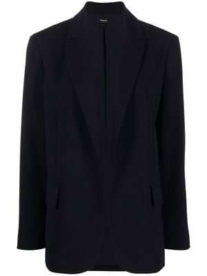 Theory single-breasted crepe blazer - Blue