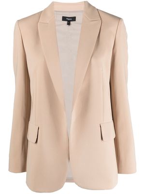 Theory single-breasted crepe blazer - Neutrals
