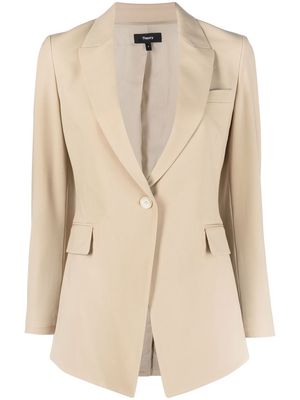 Theory single-breasted wool blazer - Brown