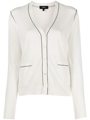 Theory split-hem cardigan - White