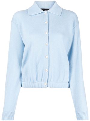 Theory spread-collar buttoned cardigan - Blue