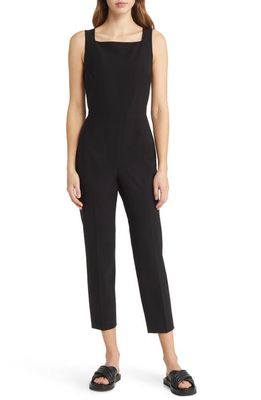 Theory Square Neck Wool Jumpsuit in Black - 001