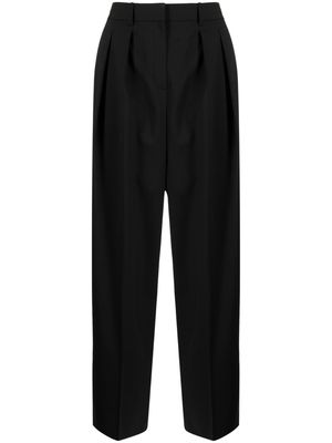 Theory straight-leg pleated trousers - Black