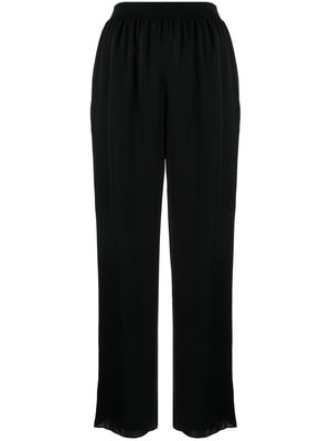 Theory straight-leg silk trousers - Black