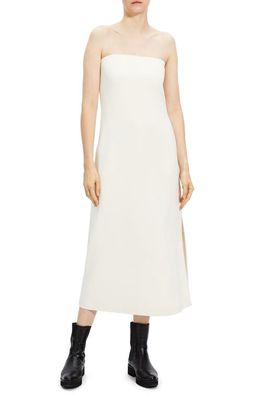 Theory Strapless Midi Dress in Rice - Y0C