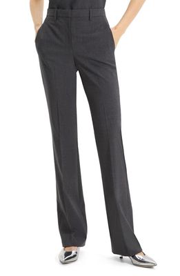 Theory Stretch Wool Trousers in Charcoal Melange
