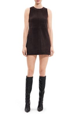 Theory Suede Shift Minidress in Mink