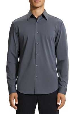 Theory Sylvain ND Structure Knit Button-Up Shirt in Pestle - Apw