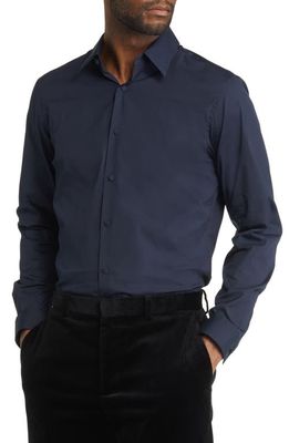 Theory Sylvain Stretch Button-Up Shirt in Eclipse - B7H