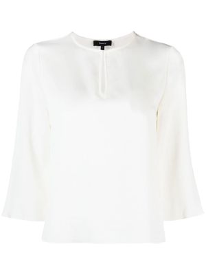 Theory tear-drop neckline blouse - White