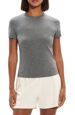 Theory Tiny Apex Organic Pima Cotton T-Shirt in Melange Grey