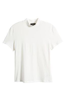 Theory Tiny Mock Neck Organic Pima Cotton T-Shirt in White
