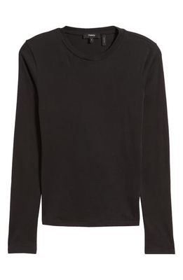 Theory Tiny Organic Pima Cotton Long Sleeve T-Shirt in Black