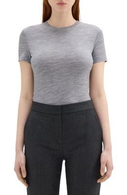 Theory Tiny Wool T-Shirt in Grey Melange
