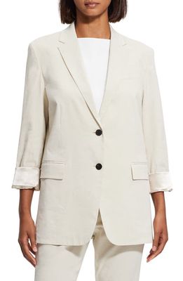 Theory U. Eco Linen Blend Jacket in Sand - E0S