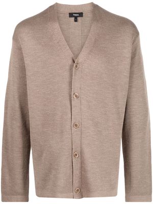 Theory V-neck button-up cardigan - Neutrals
