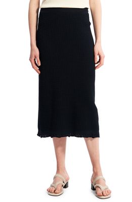 Theory Waffle Weave Midi Skirt in Navy - G0F