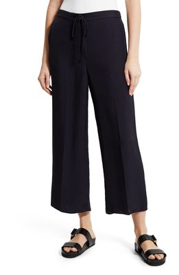 Theory Wide Leg Crop Pants in Navy
