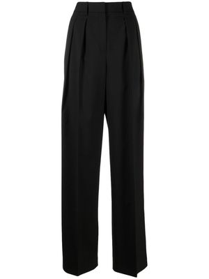 Theory wide-leg pleated tailored trousers - Black