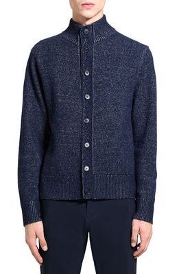 Theory Wilfred Wool & Cashmere Cardigan in Baltic/Pebble Heather