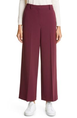 Theory Women's Relax Straight Leg Trousers in Burgundy