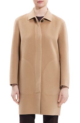 Theory Wool & Cashmere Car Coat in Palomino