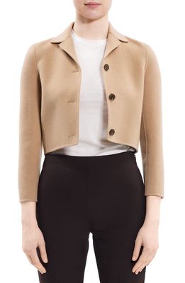Theory Wool & Cashmere Crop Jacket in Palomino
