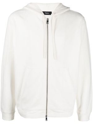 Theory zip-up drawstring hoodie - White