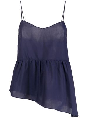 There Was One asymmetric peplum vest top - Blue
