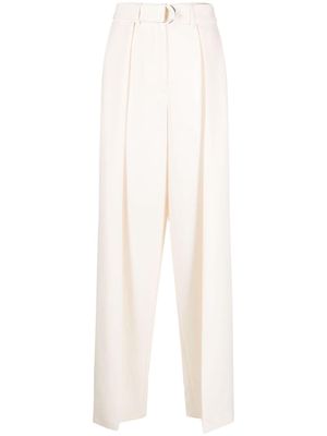 There Was One belted wool trousers - White