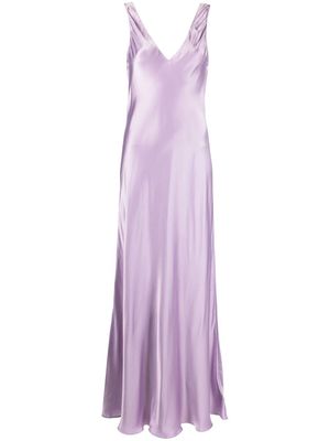 There Was One bias-cut sleeveless satin gown - Purple