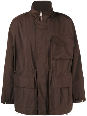 There Was One cargo-pockets high-neck parka jacket - Brown