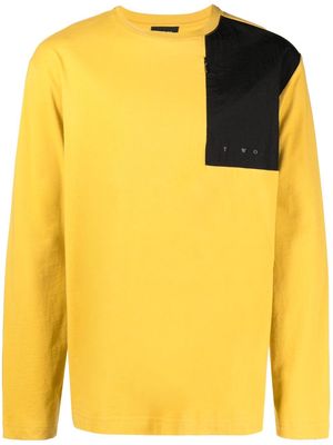 There Was One chest-pocket long-sleeve T-shirt - Yellow