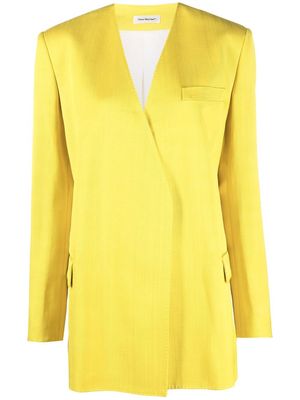There Was One collarless double-breasted blazer - Yellow
