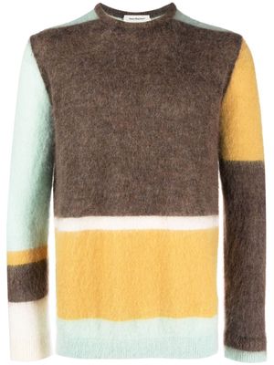 There Was One colour-block crew-neck jumper - Brown